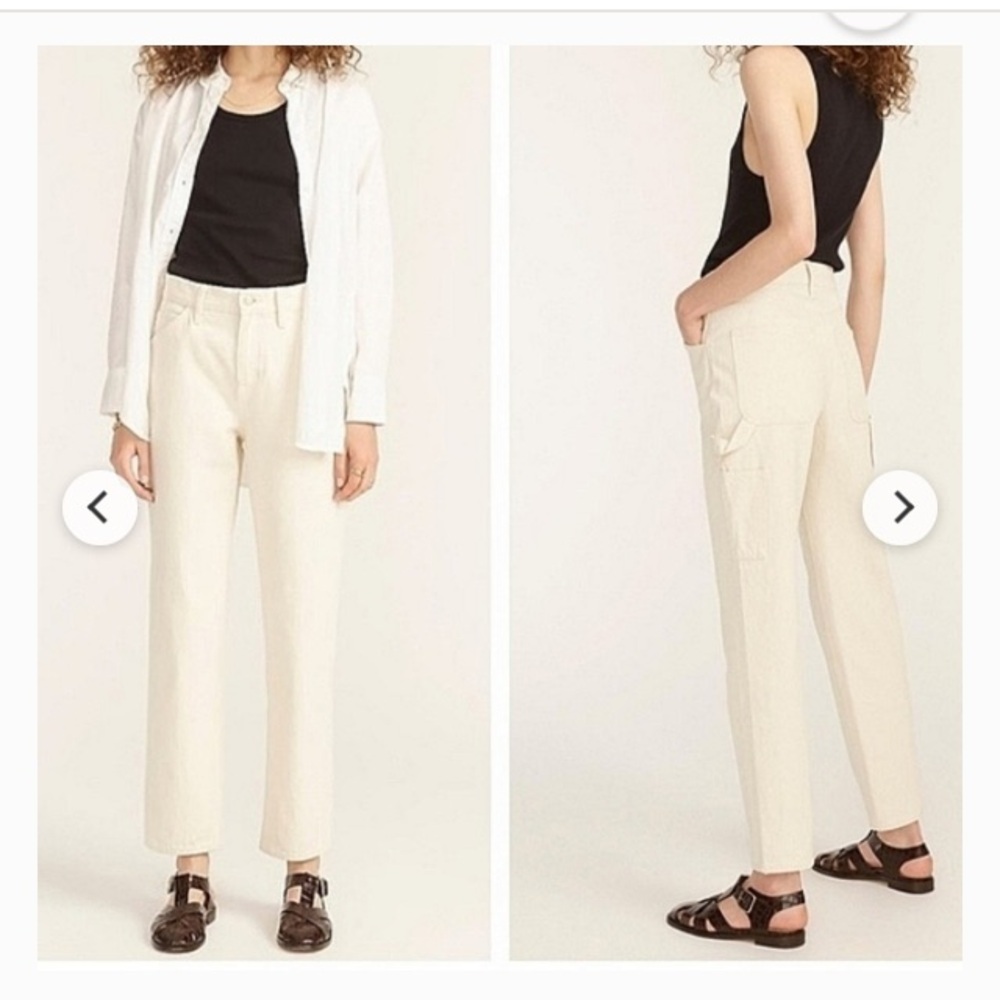 J. Crew 90’s Classic Straight High Rise Cropped Painters Pants Natural 26